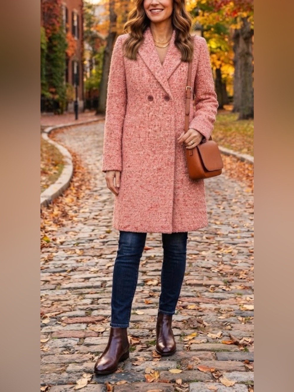 J. Crew Pink Bouclé Daphne Italian Wool Double-Breasted Tweed Top Coat 6